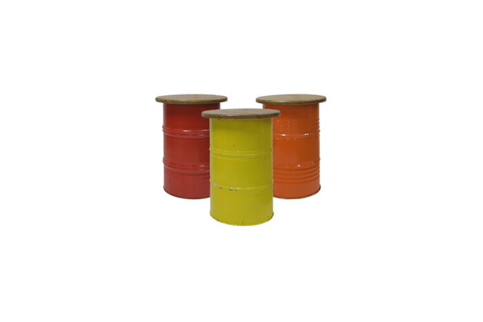 Industrieel olieton statafel Ø58xH90 (diverse kleuren)