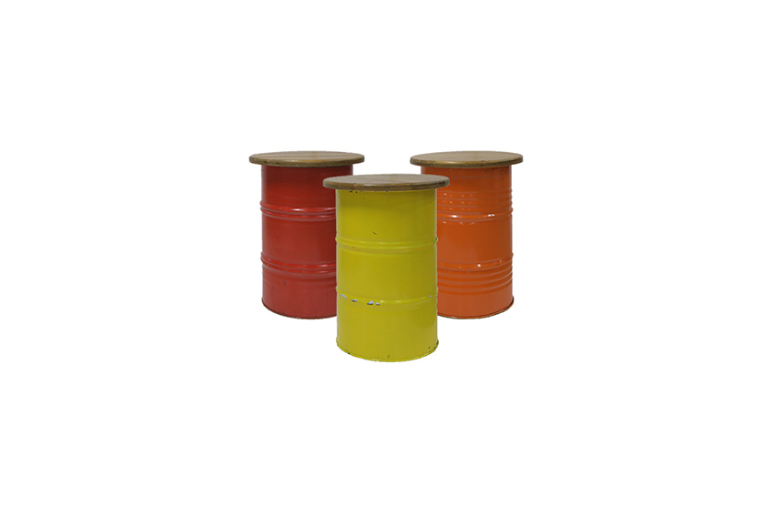Industrieel olieton statafel Ø58xH90 (diverse kleuren)