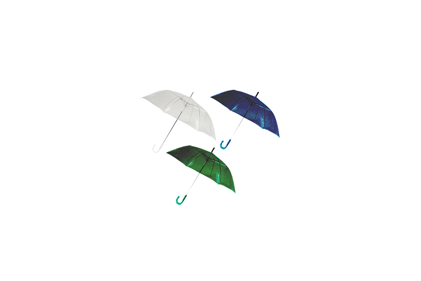 Deco | Paraplu met haak transparant in diverse kleuren Ø100xL85