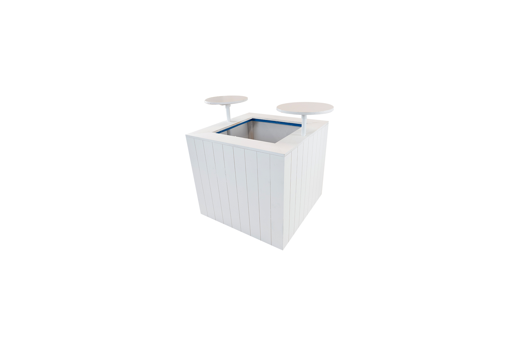 Plantenbak wit incl. statafel L90xB90xH105 (set)