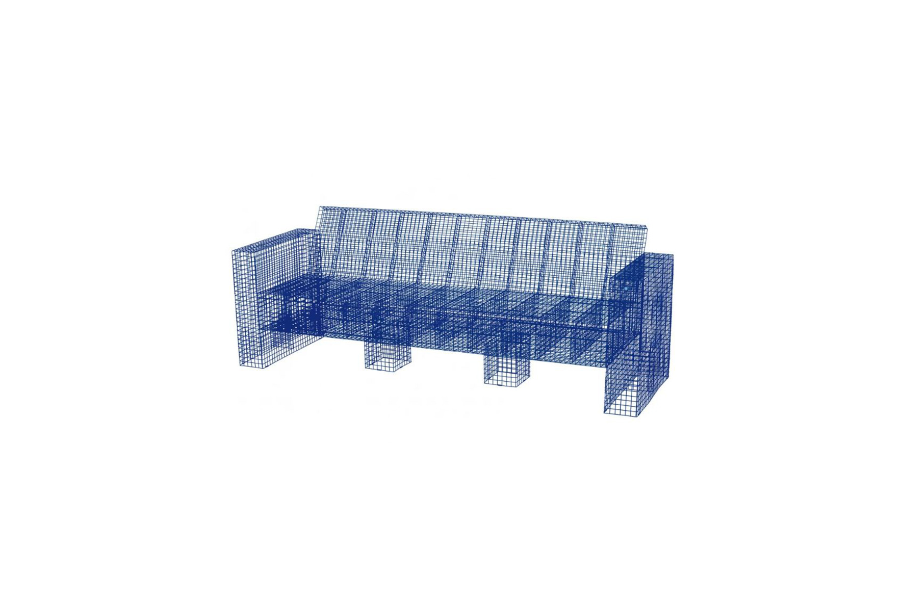 Urban mesh bank blauw L229xB71xH80