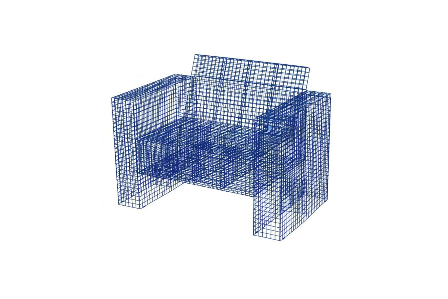 Urban mesh fauteuil blauw L107xB72xH80,5