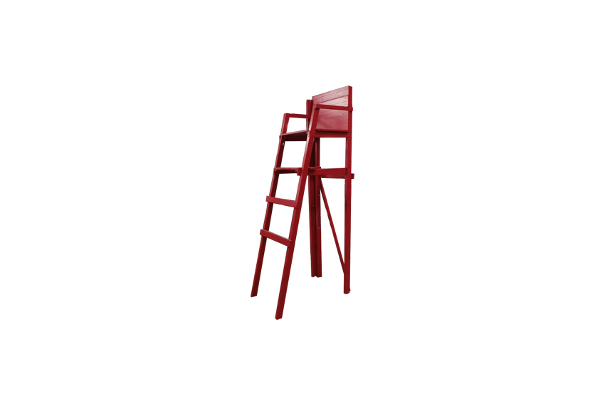 Badmeesterstoel rood L110xB70xH255 (decoratief)