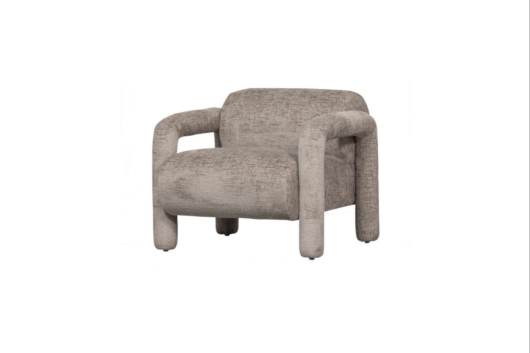 Fauteuil grijs gemêleerd met armleuning L82xB76xH65