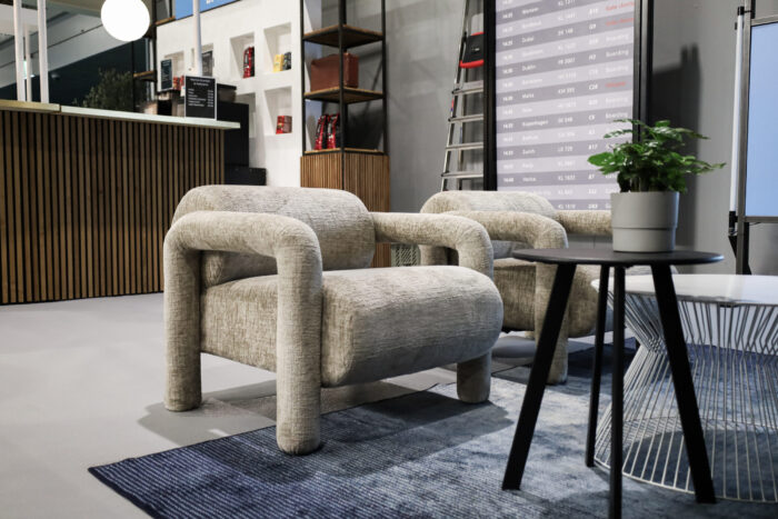 Fauteuil grijs gemêleerd met armleuning L82xB76xH65 - Afbeelding 2