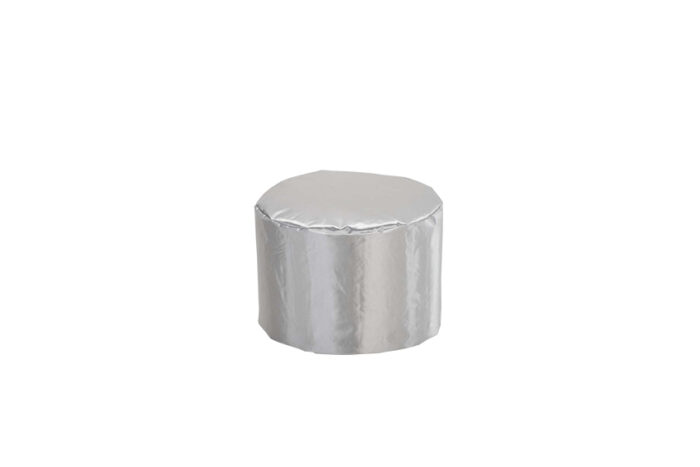 Poef polyester zilver Ø50xH35