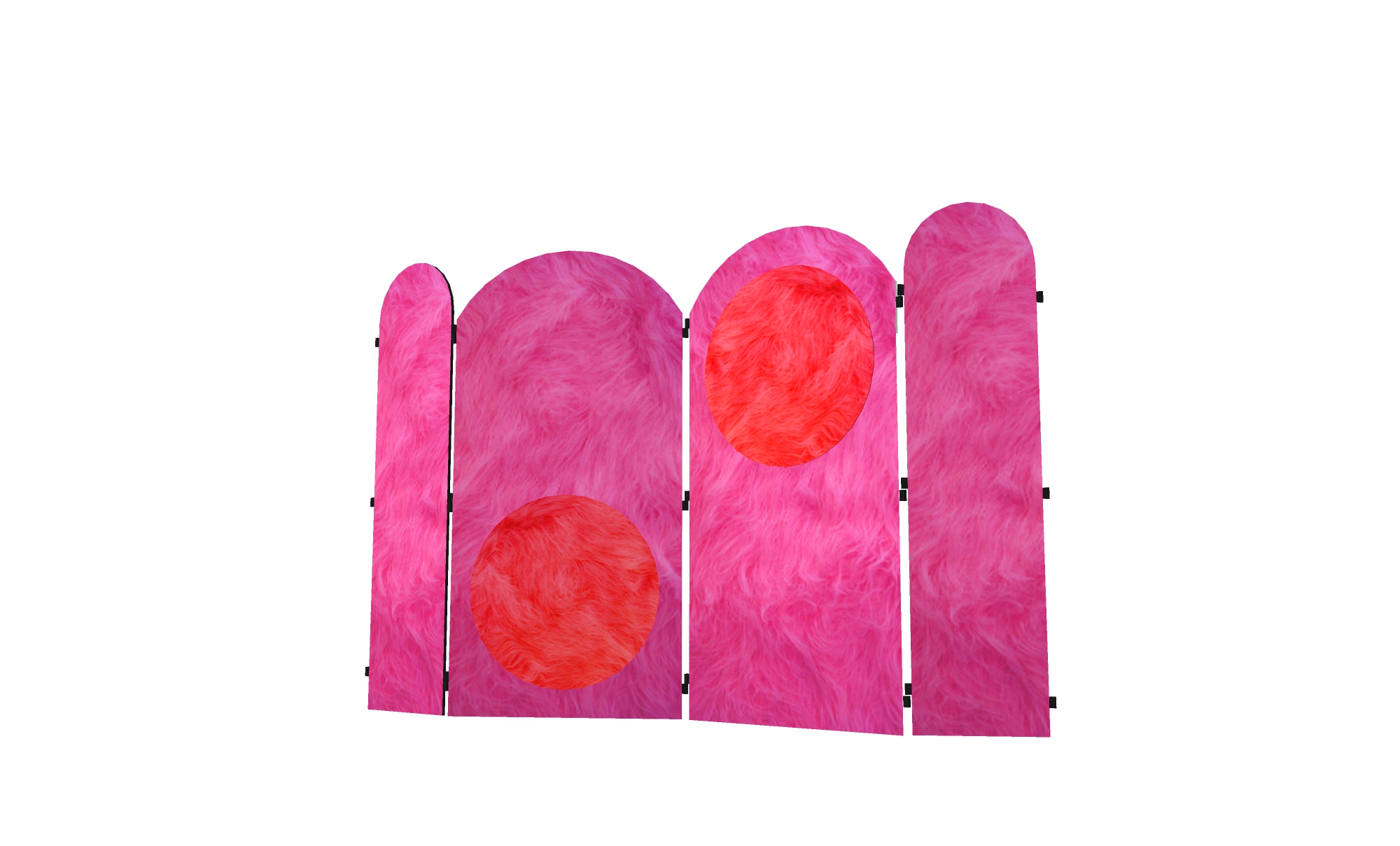 Scheidingswand modulair fluff roze L364xH244 (set)