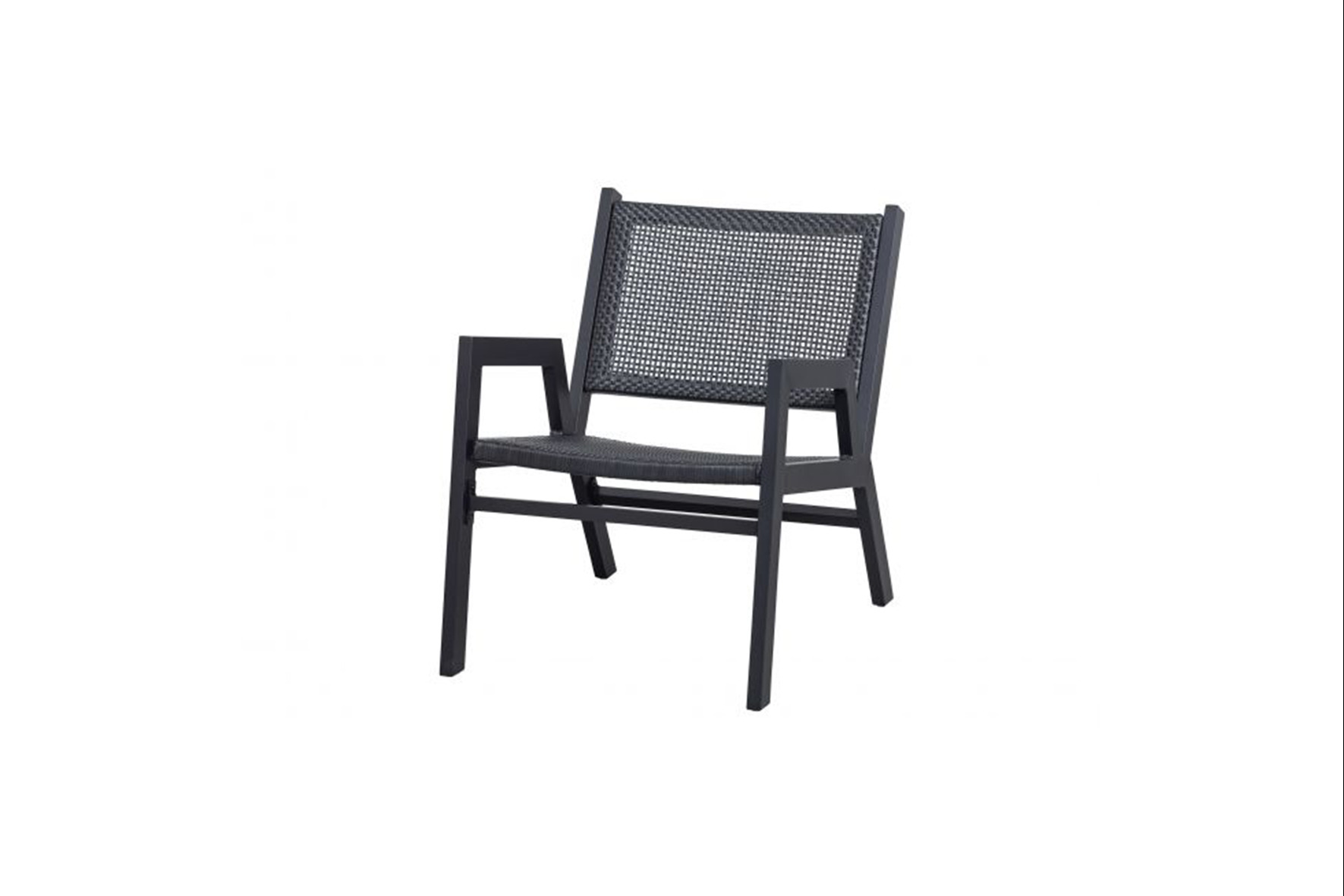 Urban fauteuil zwart aluminium geweven L72xB57xH78