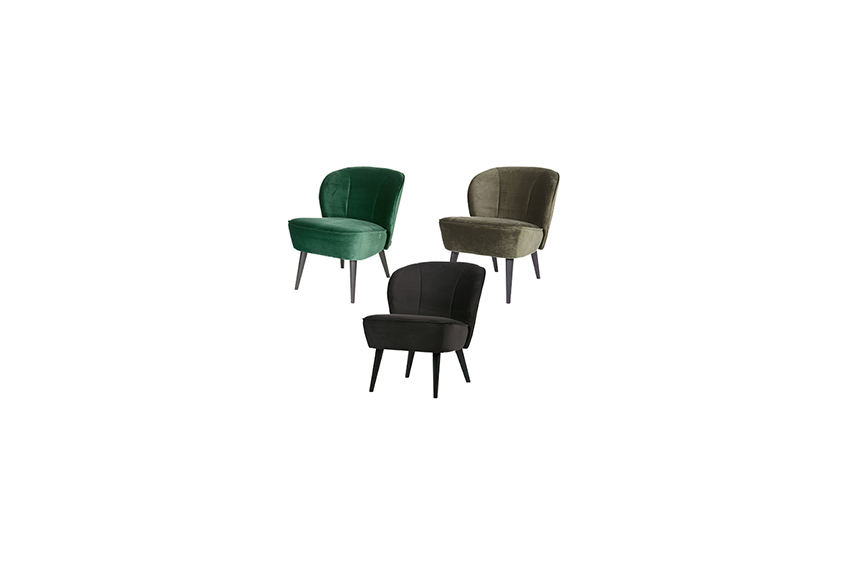 Cosmo Velvet fauteuil L70xB59xH71 (diverse kleuren)