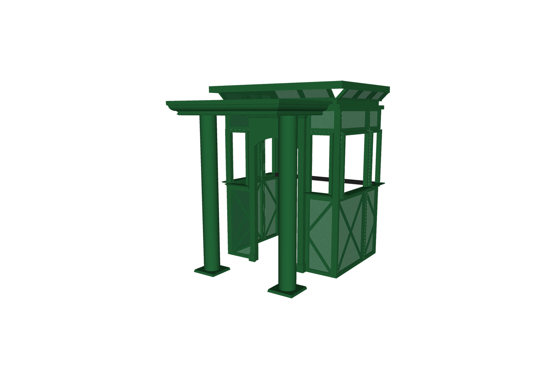 Kiosk groen L238xB287xH285 (set)