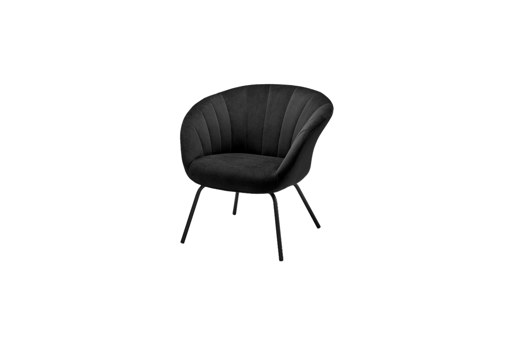 Cosmo Velvet fauteuil schelp zwart L70xB75xH75