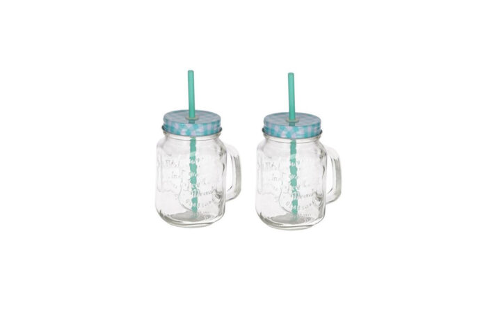 Mason Jar drinkglas met deksel 50cl - 16 st/p/kr (set)