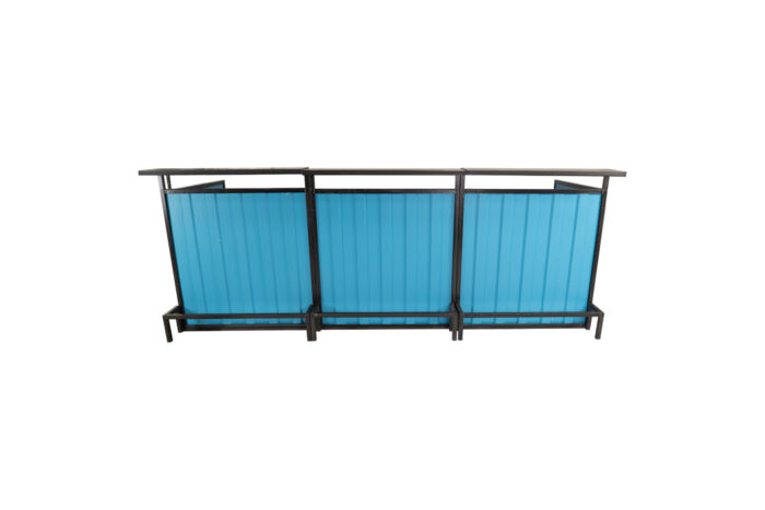 Container frontbar staal blauw L300xB118xH116 (set) - Afbeelding 2