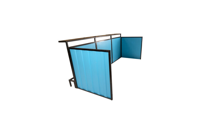 Container frontbar staal blauw L300xB118xH116 (set) - Afbeelding 3