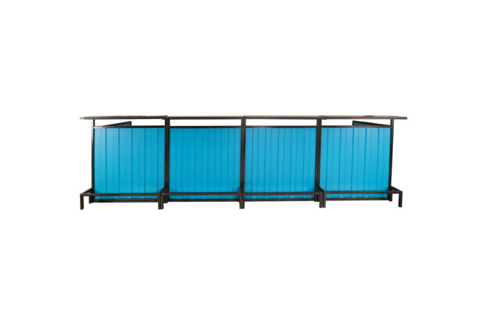 Container frontbar staal blauw L400xB218xH116 (set) - Afbeelding 2