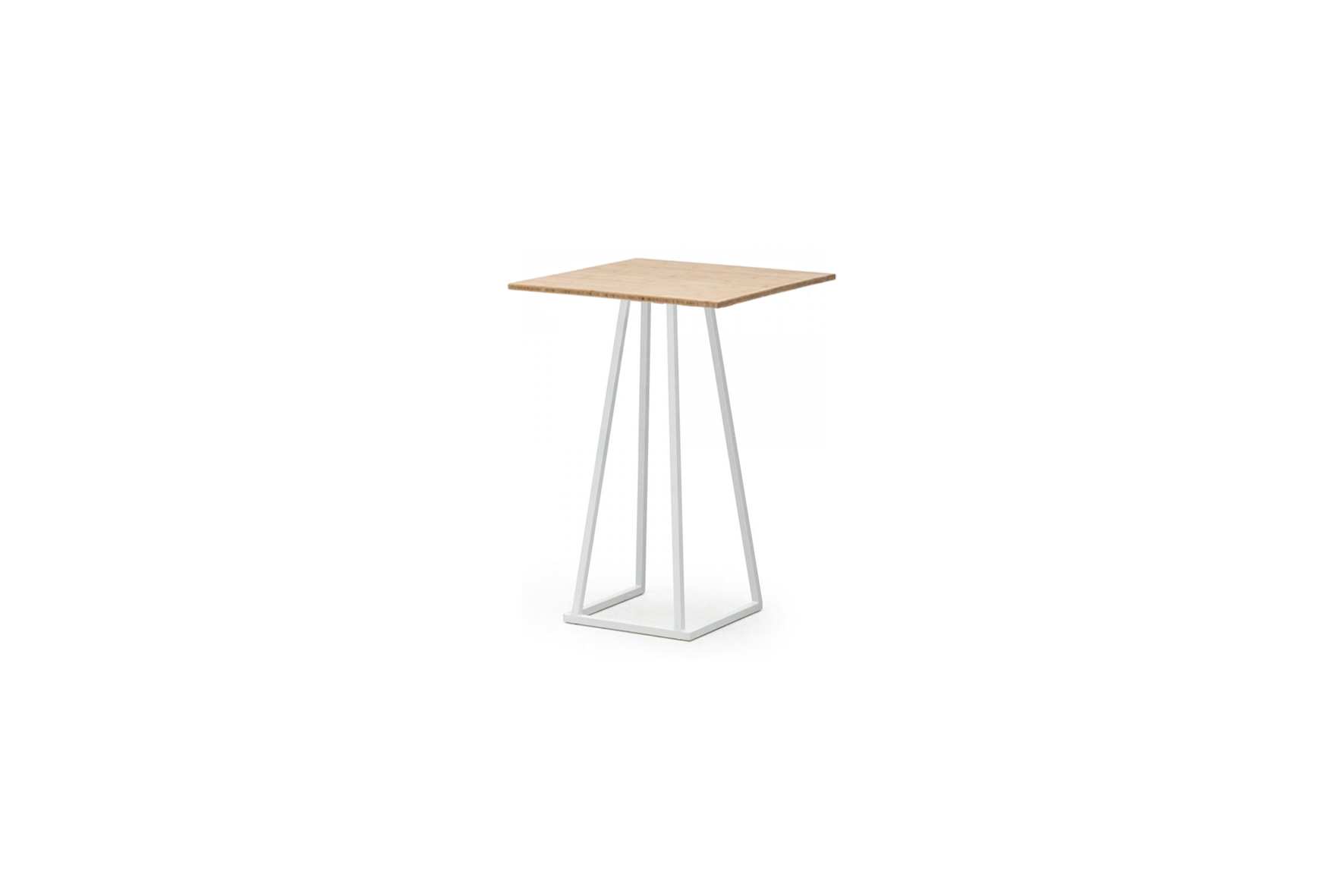 Urban statafel wit met bamboe tafelblad L70xB70xH110 (set)