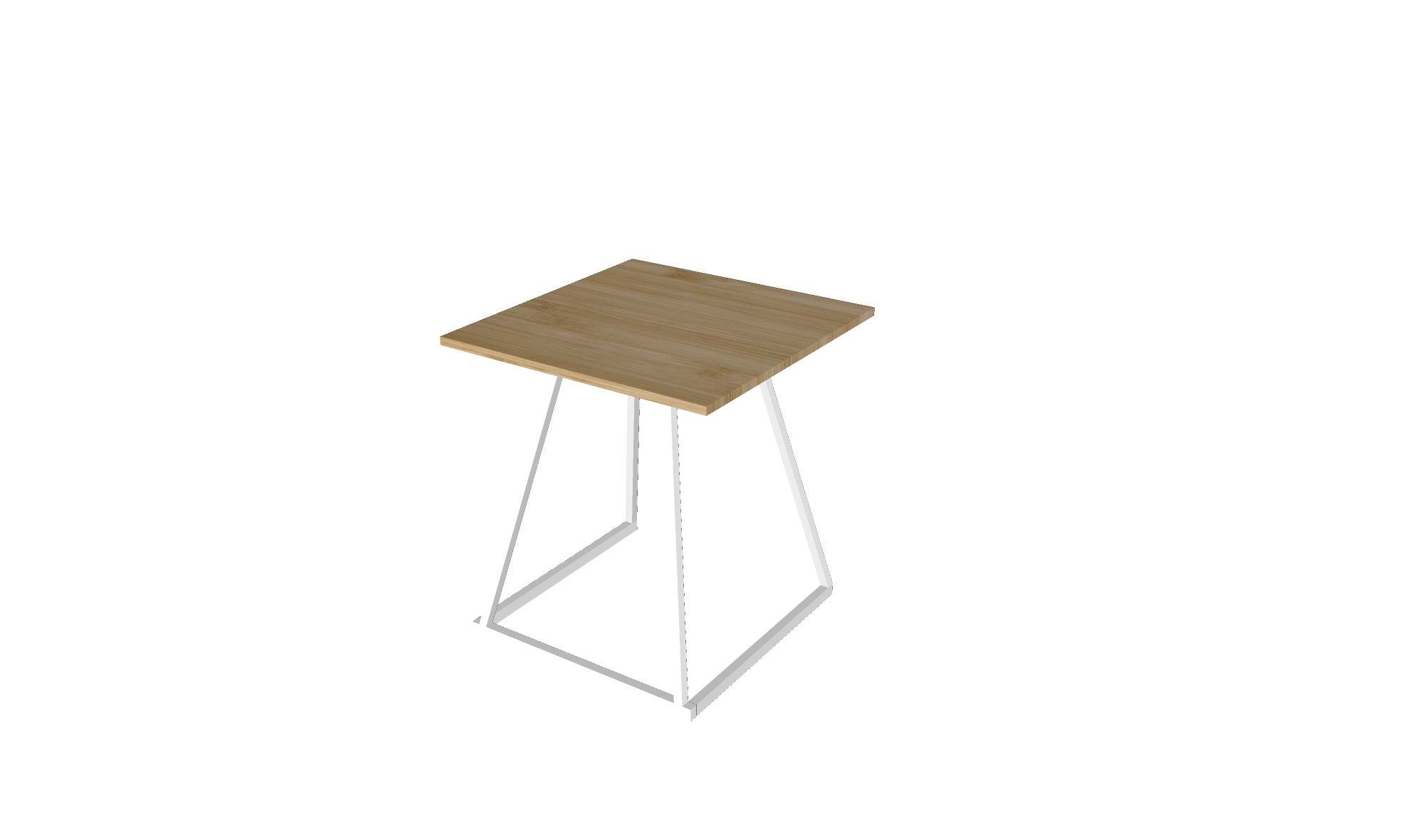 Urban dinertafel wit met bamboe tafelblad L70xB70xH74 (set)