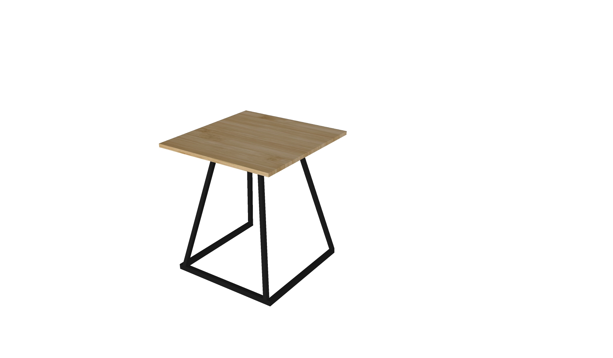 Urban dinertafel zwart met bamboe tafelblad L70xB70xH74 (set)