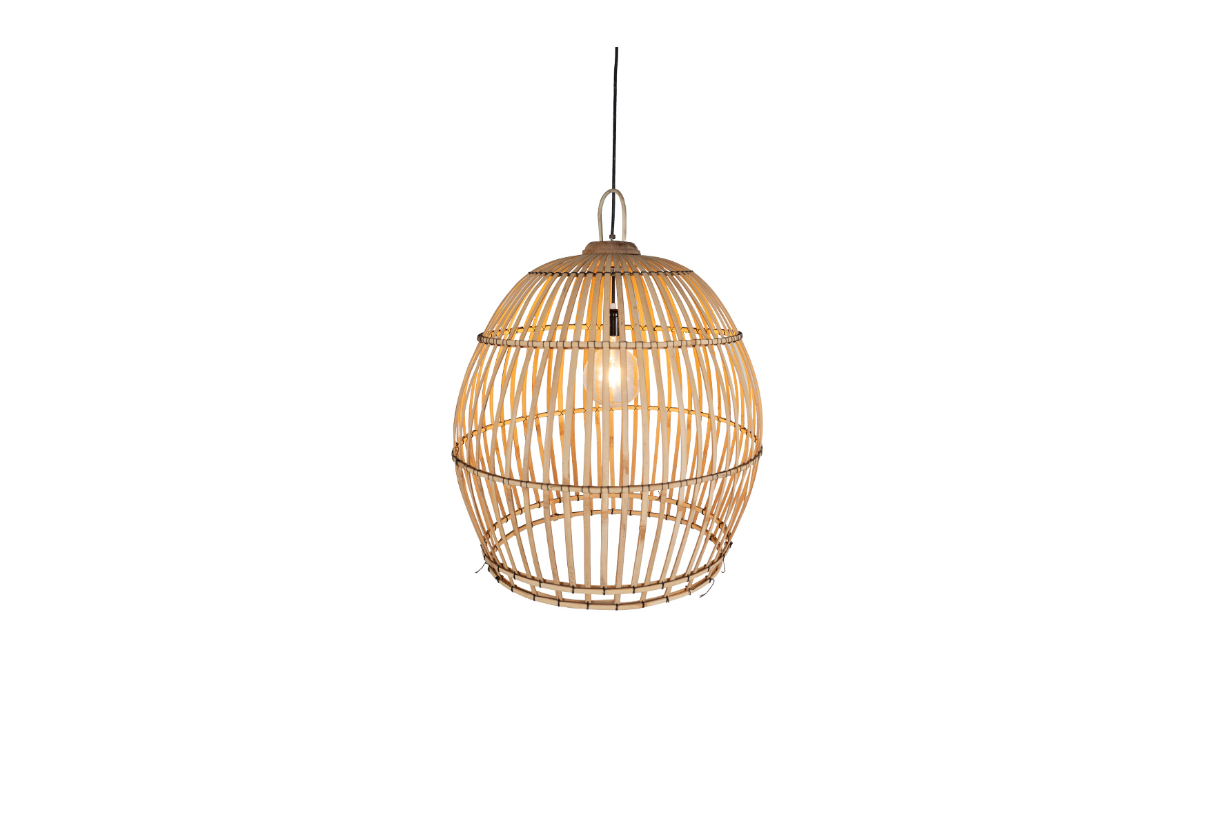 Hanenmand hanglamp bamboe geweven Ø65xH75