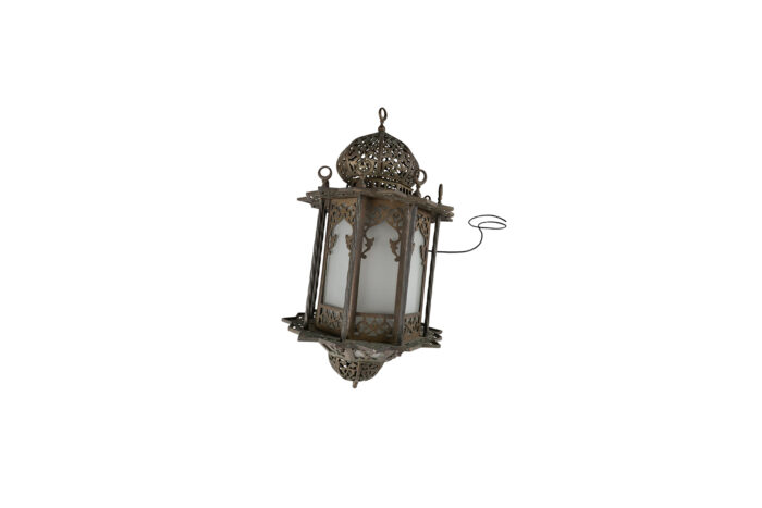Oosterse hanglamp grijs/groen Ø45xH80 - Afbeelding 2
