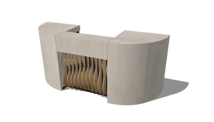 Shape bar met dichte zuil L270 (basis L100) (set)