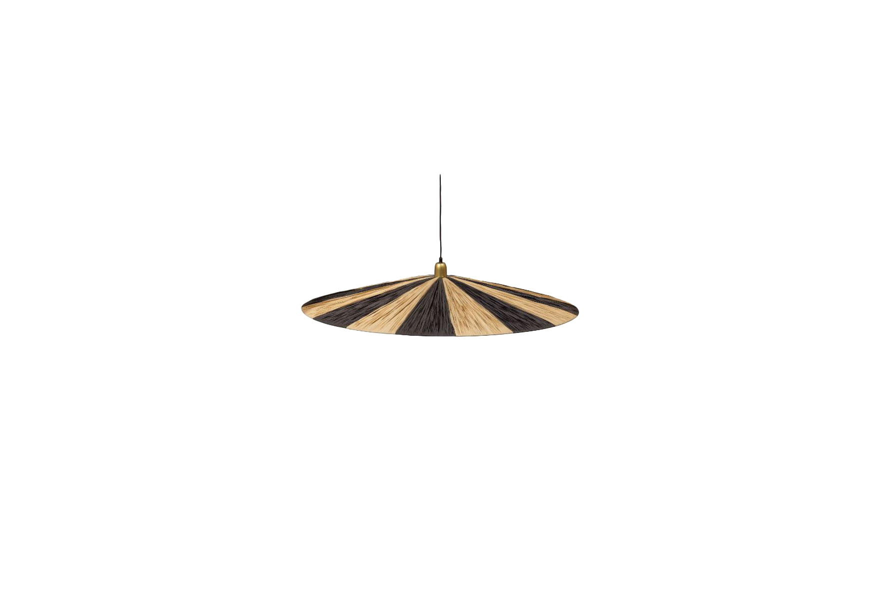 Hanglamp streep zwart/naturel Ø95