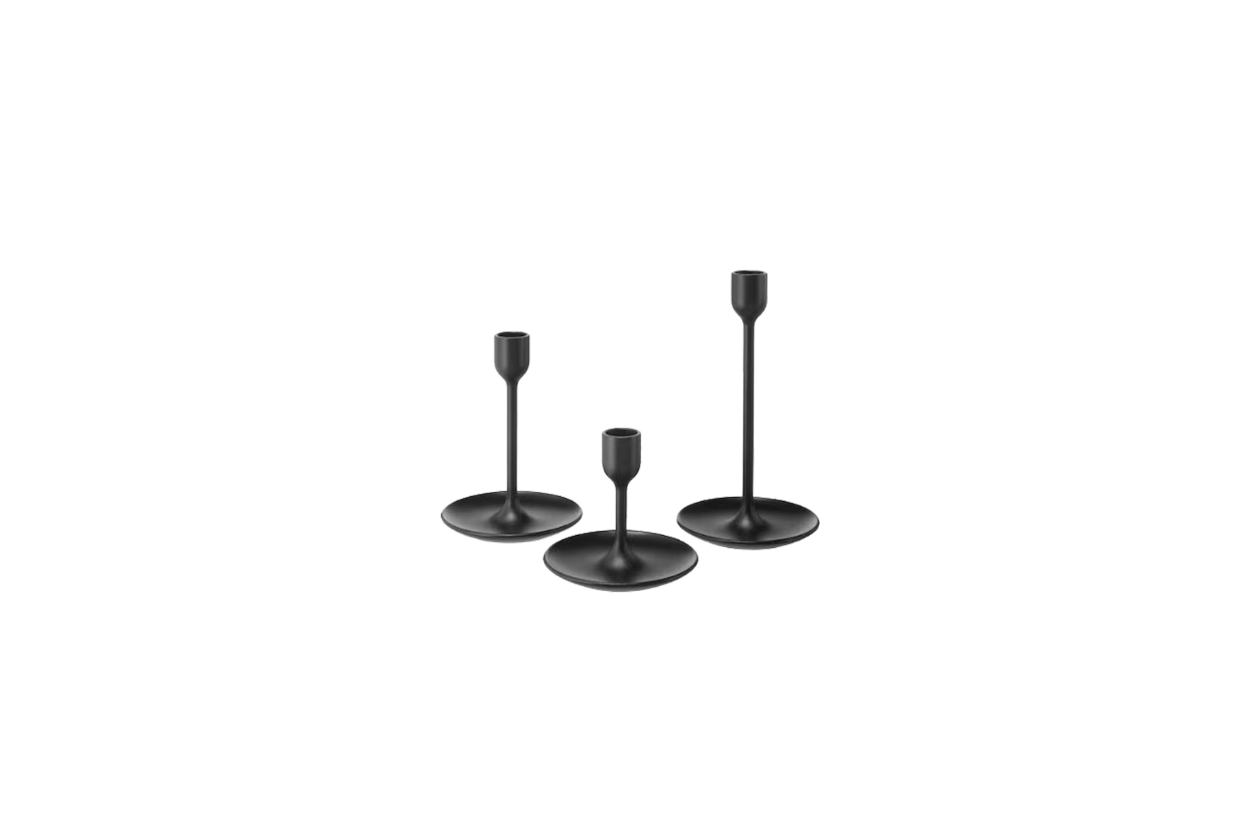 Kandelaar | Metaal zwart set van 3
