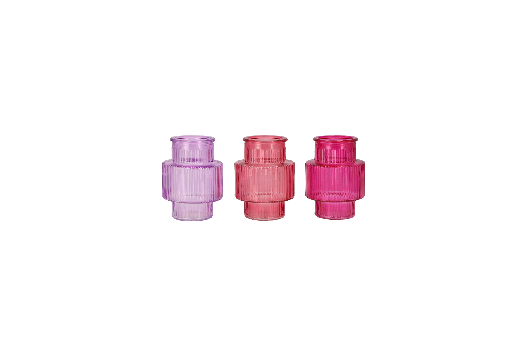 Vaas | Glas diverse kleuren roze Ø9xH12