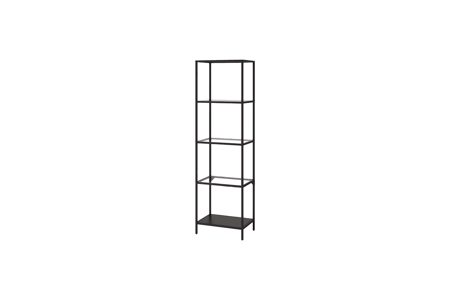 Brooklyn displaykast staal met glasplaten L51xB31xH175