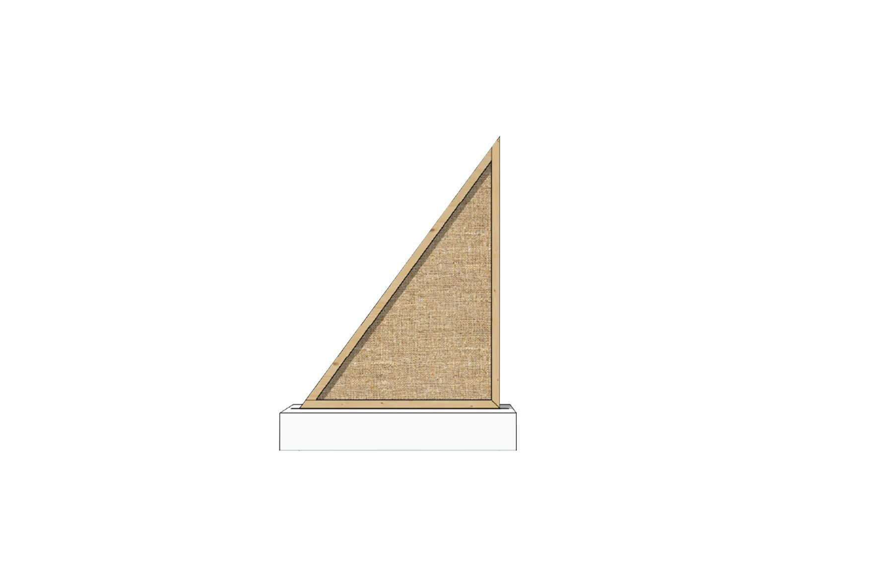 Decorpaneel jute driehoek L110xH150 (set)