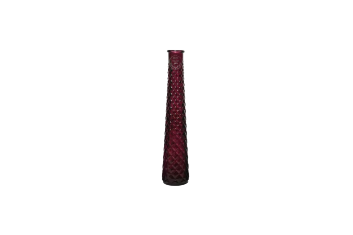 Vaas | Glas rood smal met stippen Ø7xH32