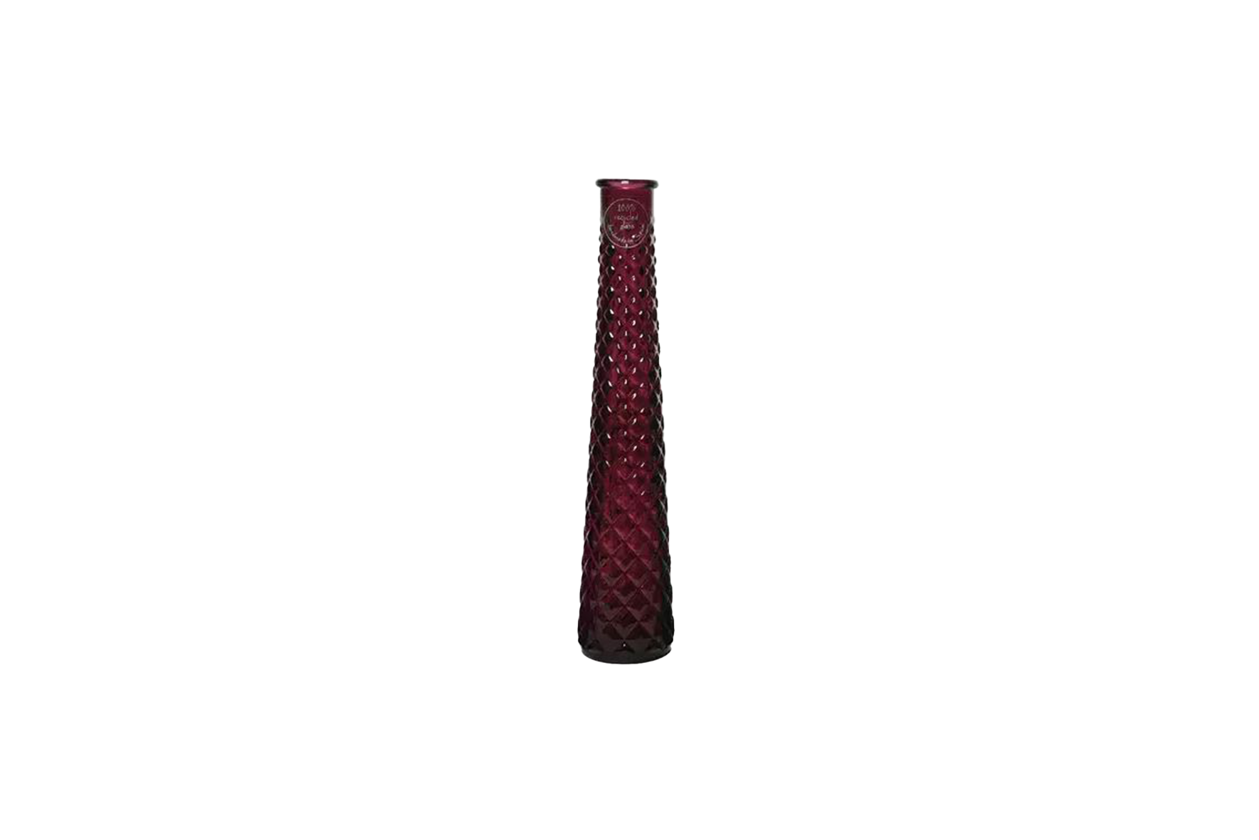 Vaas | Glas rood smal met stippen Ø7xH32