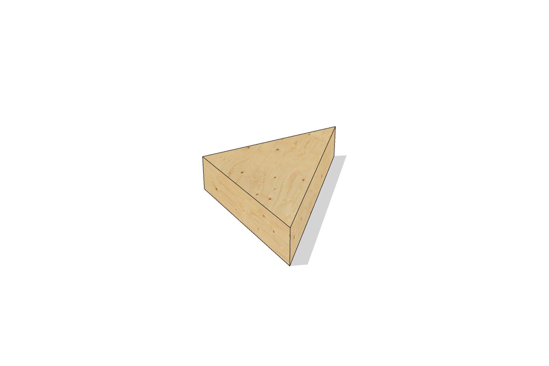 Plywood podium driehoek L112xB112xH25