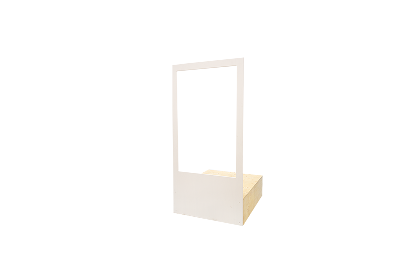 Podium met frame aan voorkant L120xB120xH240