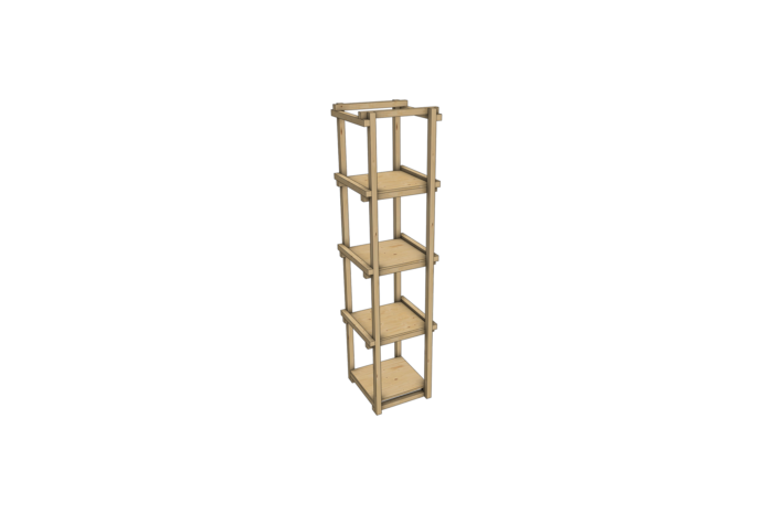 Display staander naturel hout L62xB62xH250