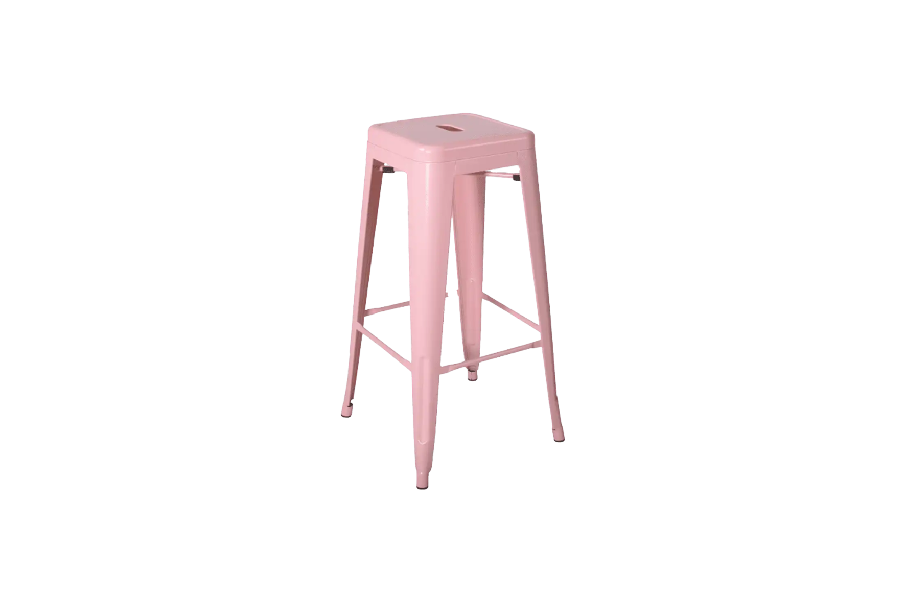 Industrieel Tolix barkruk roze H75