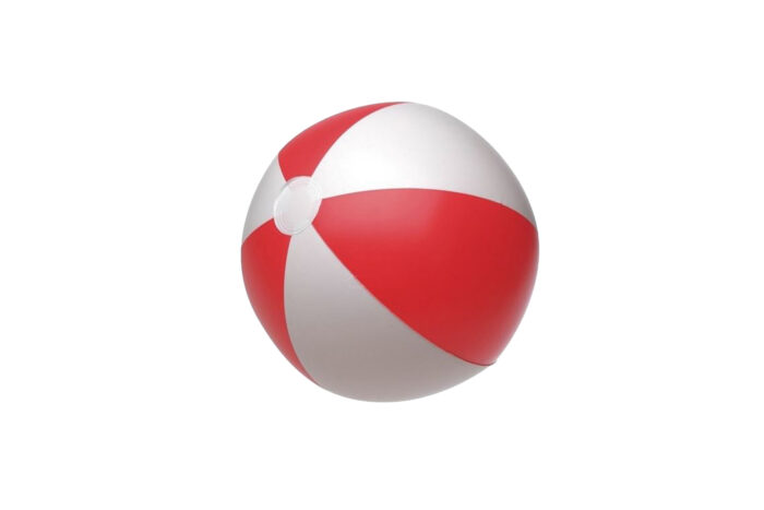 Opblaas strandbal rood/wit Ø28