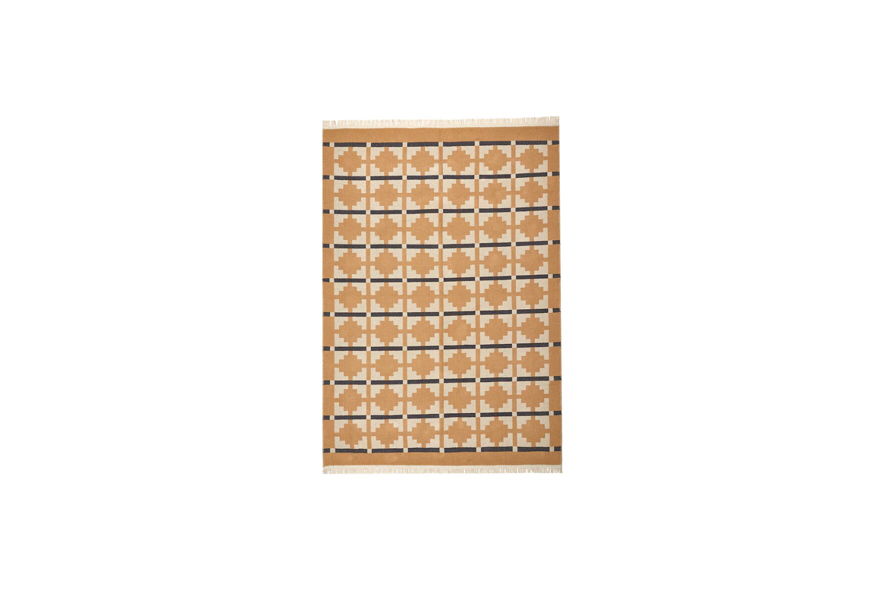 Vloerkleed L | Geel/beige geometrisch omkeerbaar L240xB170