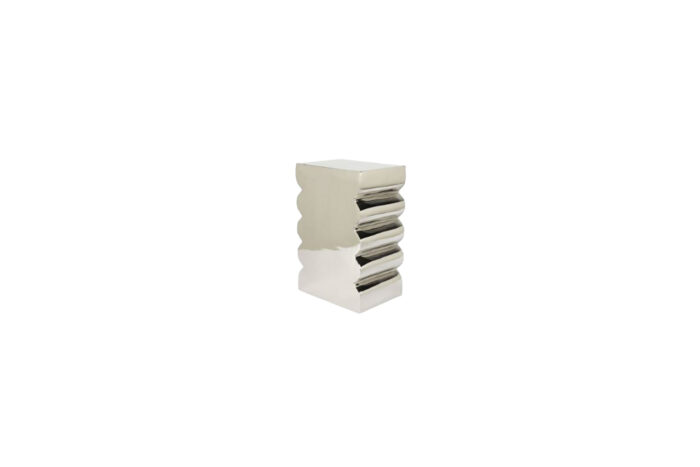 Bijzettafel kruk Curves zilver L30xB21xH45