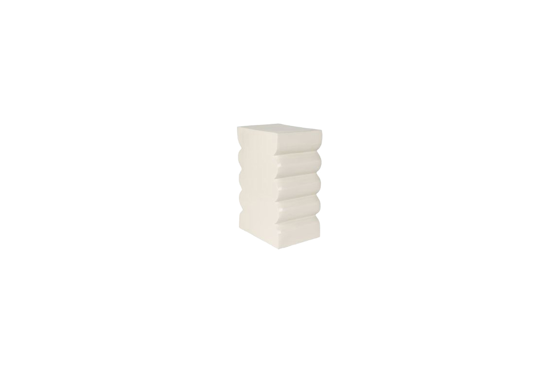 Bijzettafel kruk Curves beige L30xB21xH45