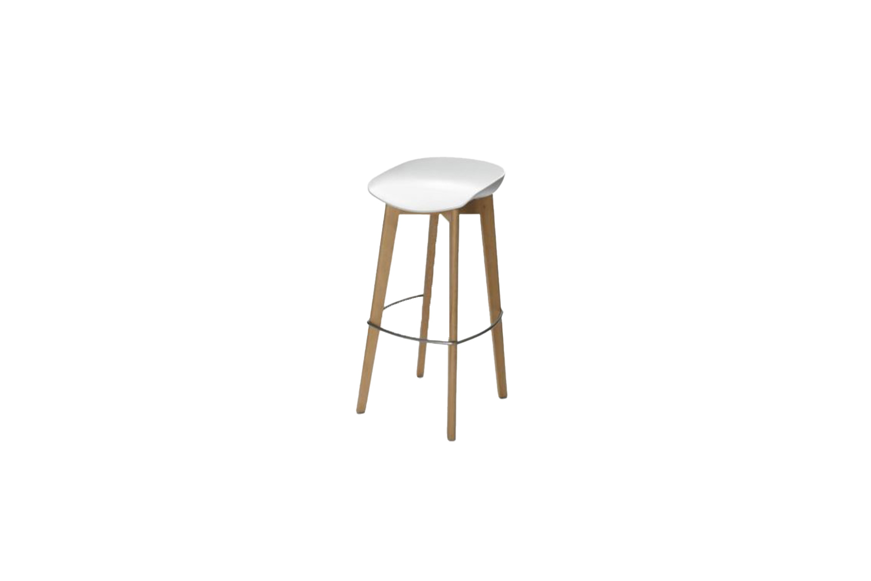 Eco Chique barkruk wit met licht onderstel H90 (set)