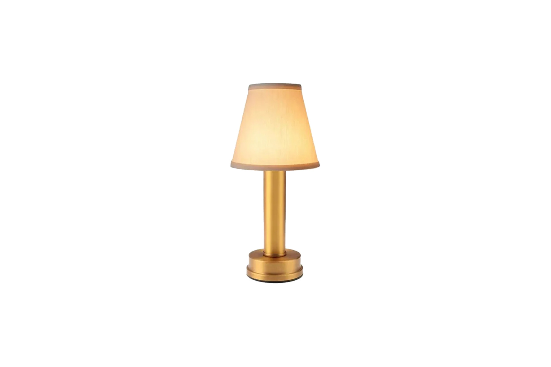 Tafellamp vintage goud met witte kap Ø13xH28