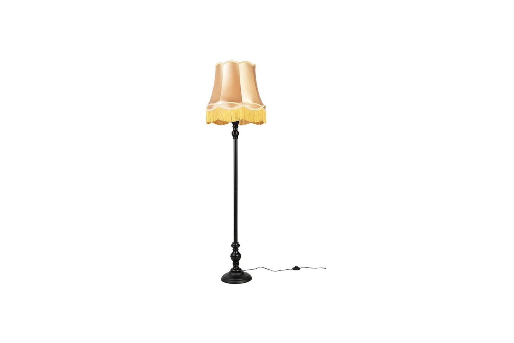 Vloerlamp zwart met gouden lampenkap Ø45xH166