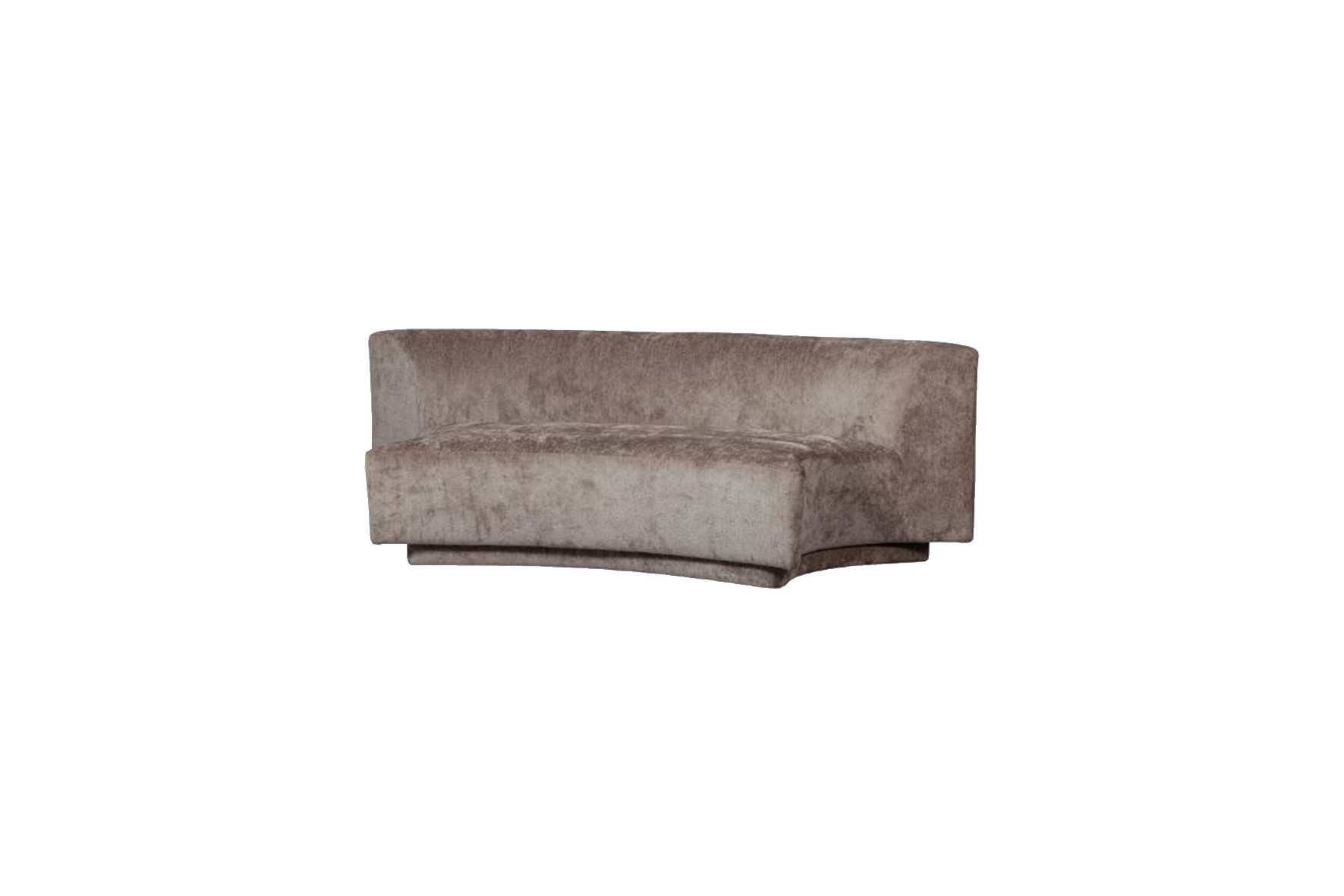Halfronde bank 2-zits taupe L97xB215xH72