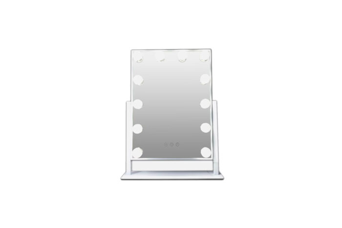 Spiegel | Make-up lichtblauw met lampen L30xB15xH41