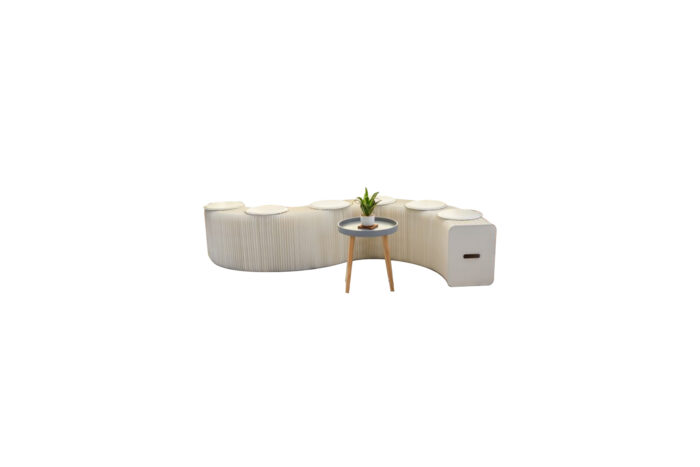Paper bench wit - 9 personen L600xH42 (set)