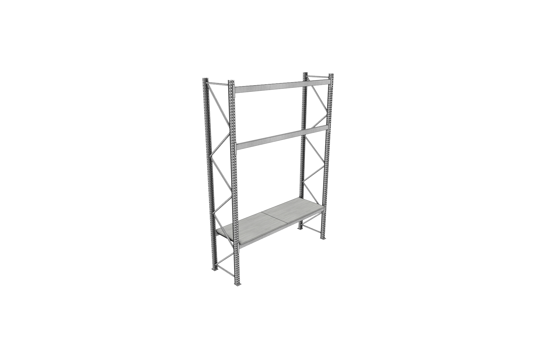 Industrieel stelling aluminium L270xB80xH400 (set)