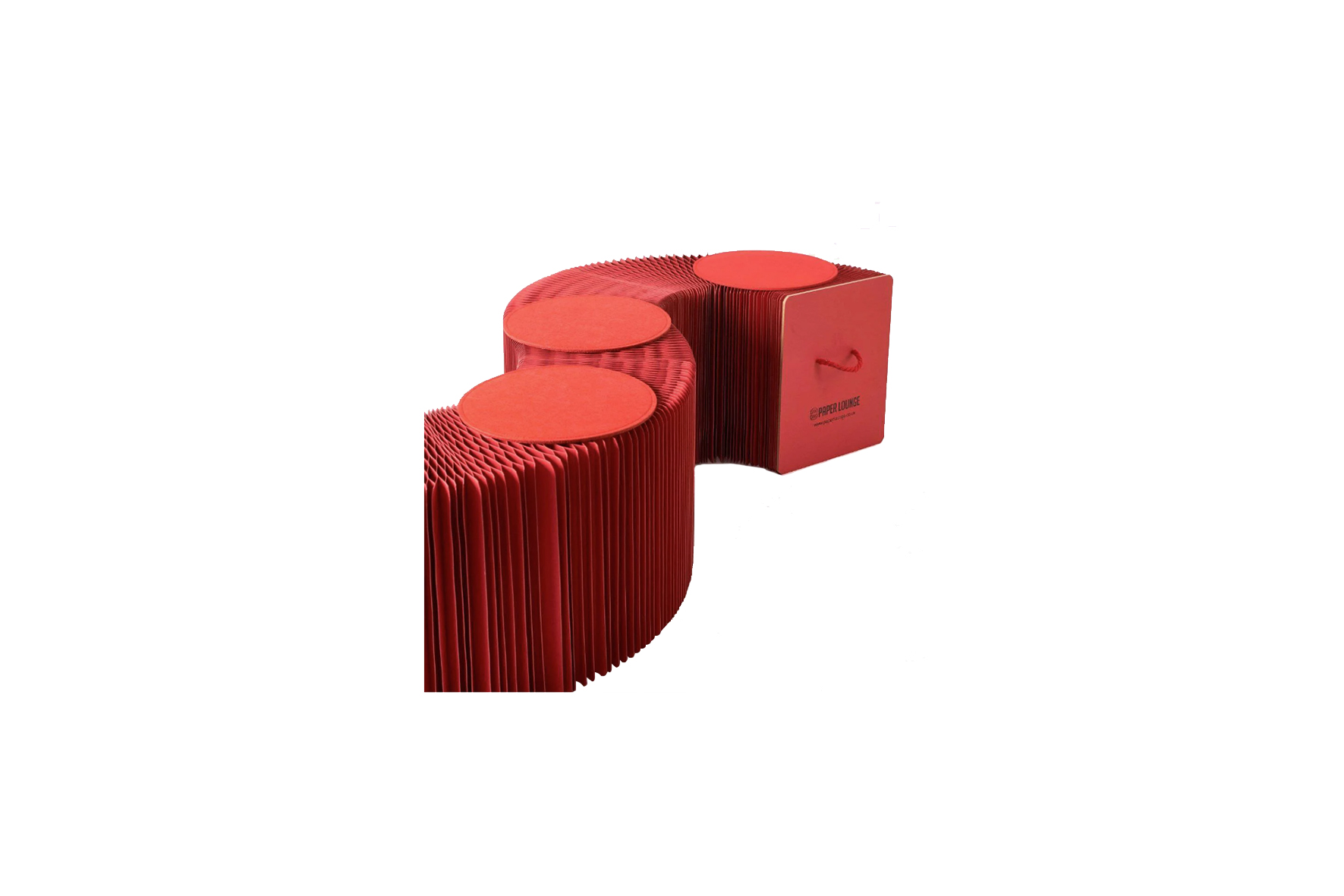 Paper bench rood – 6 personen L300xH38 (set)