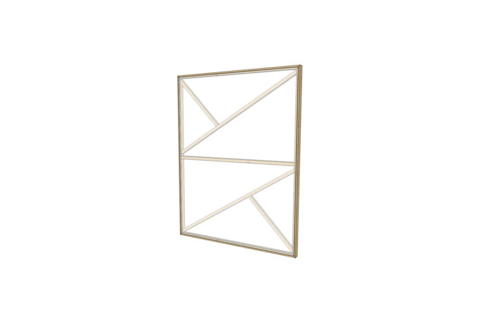 Scheidingswand | Houten Peesframe met diagonalen L200xH250