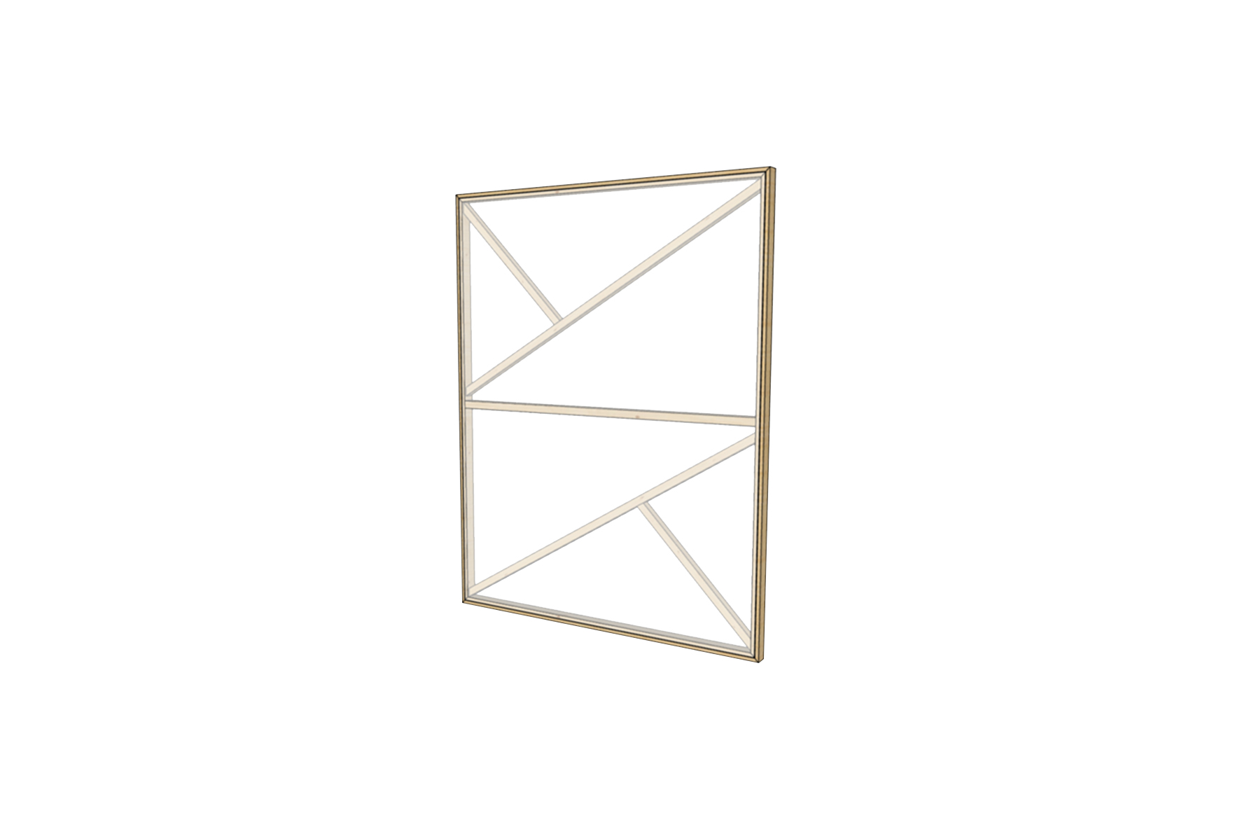 Scheidingswand | Houten Peesframe met diagonalen L200xH250